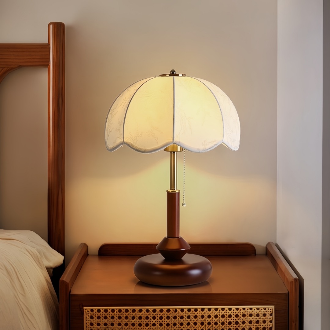 Lighting Decoration For Home - 빈티지 스캘럽 돔 테이블 램프, 침실
