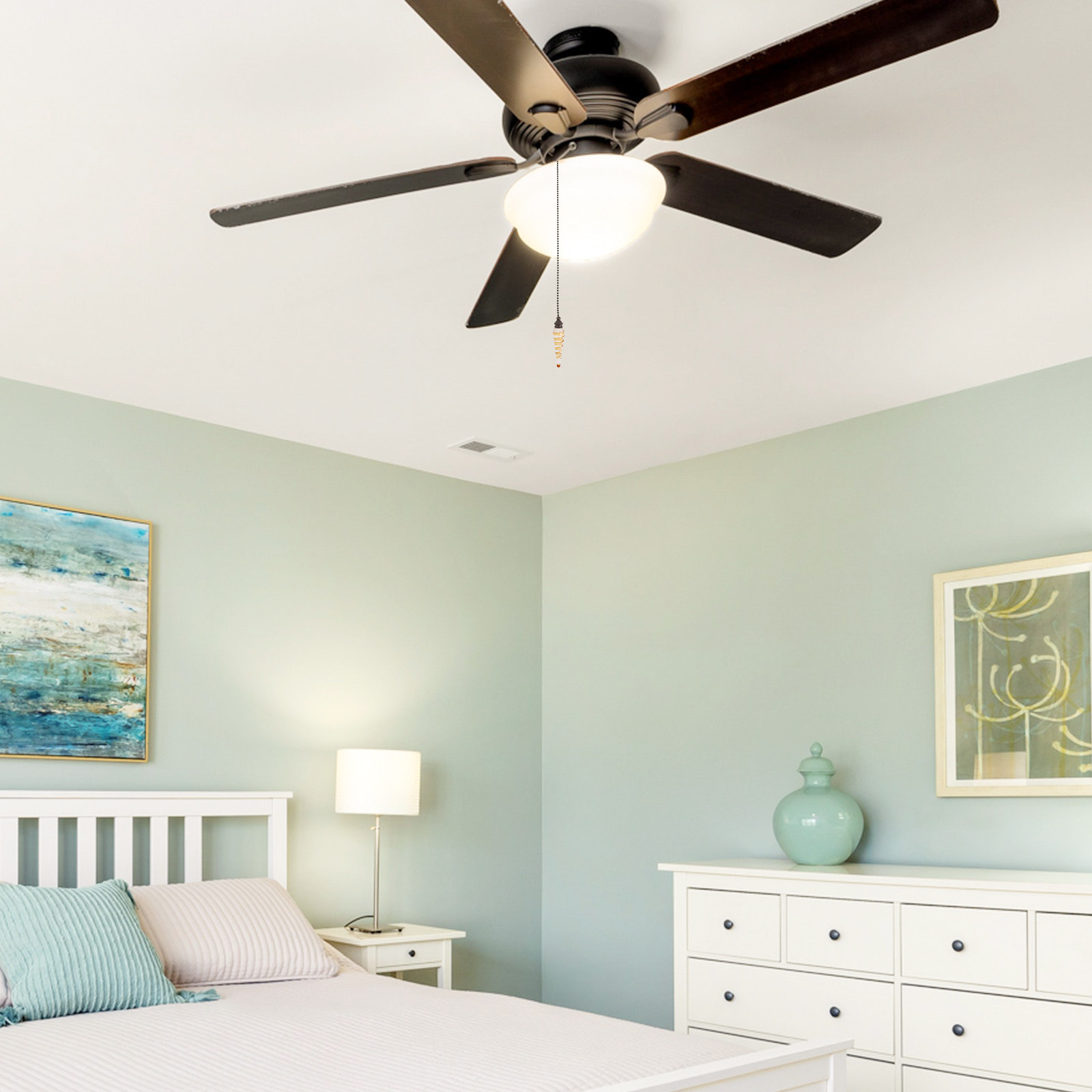Decor Lighting Ceiling Fans - 천장 선풍기 풀 체인 유리 금속