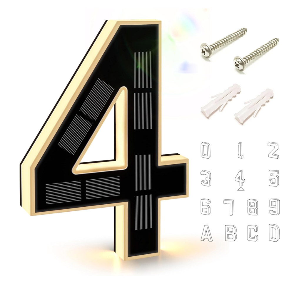 Decor Lighting Address - 12cm 태양광 야외 주택 번호 표시등