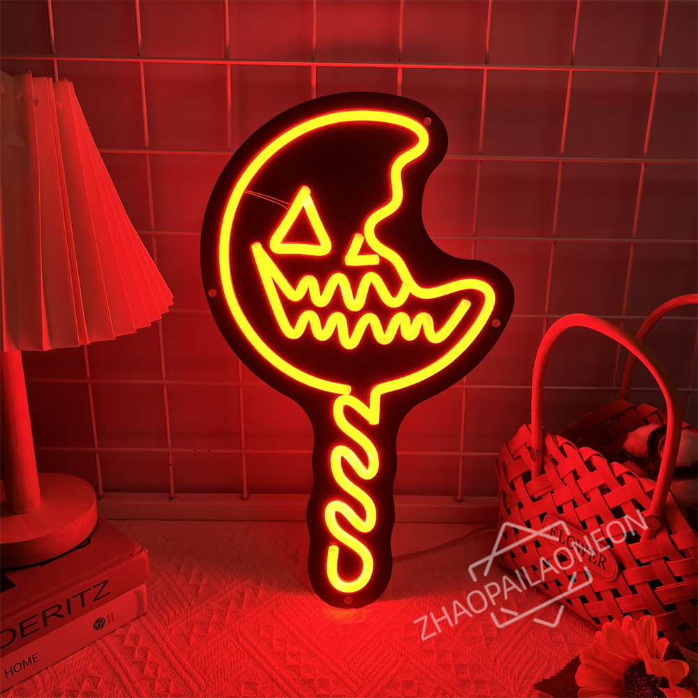 Home Decor Lighting Tricks - 트릭앤트릿 롤리팝 네온사인 할로윈 네온 LED