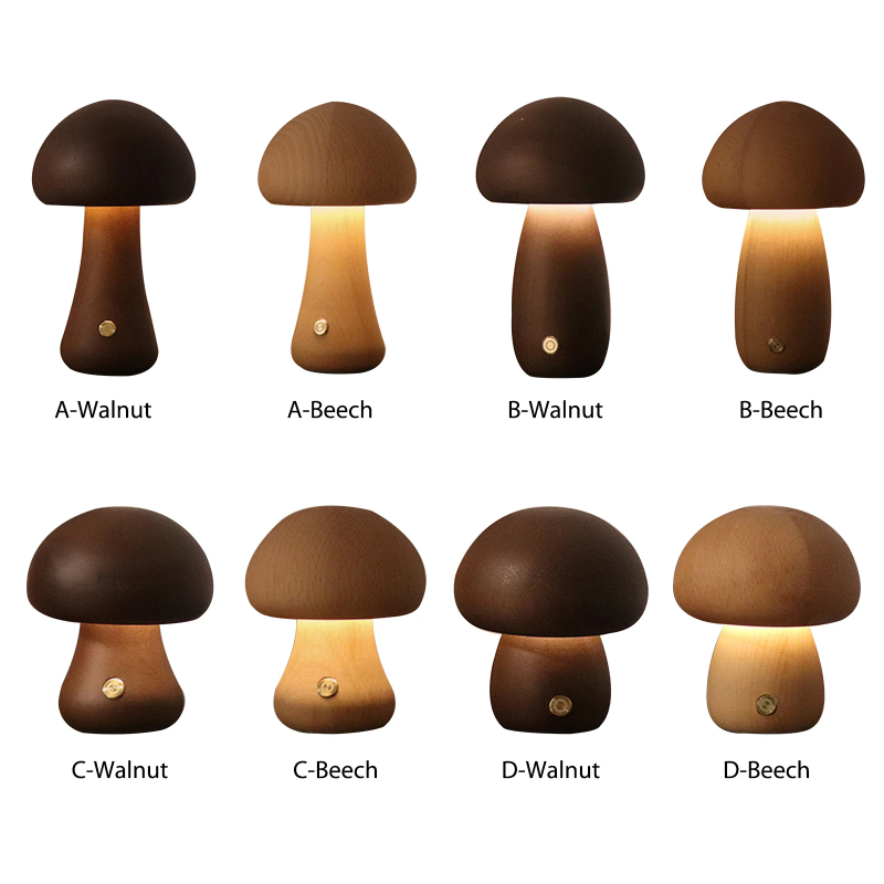 Mushroom Table Lamp - 귀여운 버섯 LED 밤 빛 터치