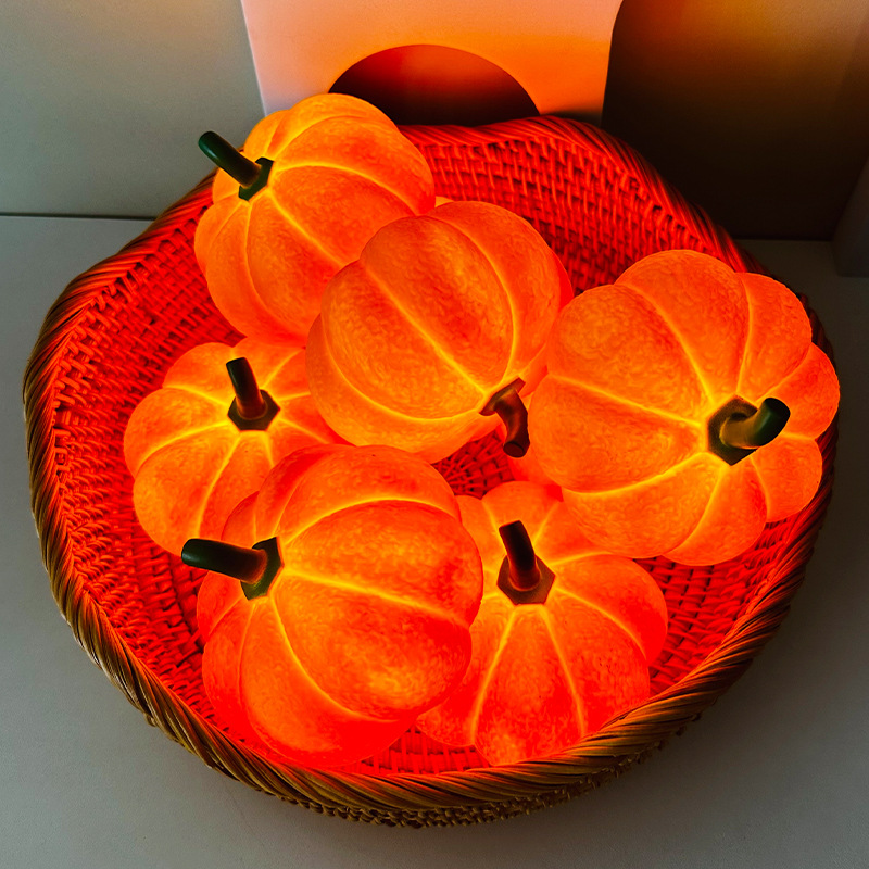 Home Decor Lighting Tricks - 할로윈 호박 LED 수면등 배터리 작동