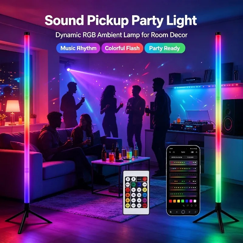 Lighting Decoration For Home - 2개입 120CM RGB 플로어 램프, 사운드
