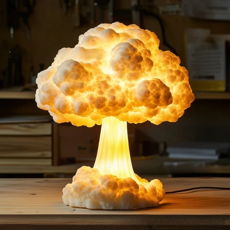 Mushroom Table Lamp - USB 전원 원자버섯 구름 레진 데스크