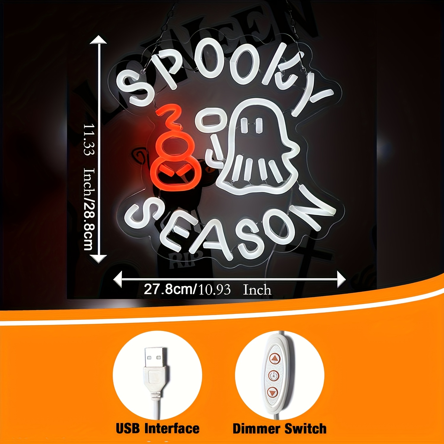 으스스한 분위기의 네온사인 USB 디밍 가능 LED 네 - Lighting Room Decor Photo 리뷰 및 가격