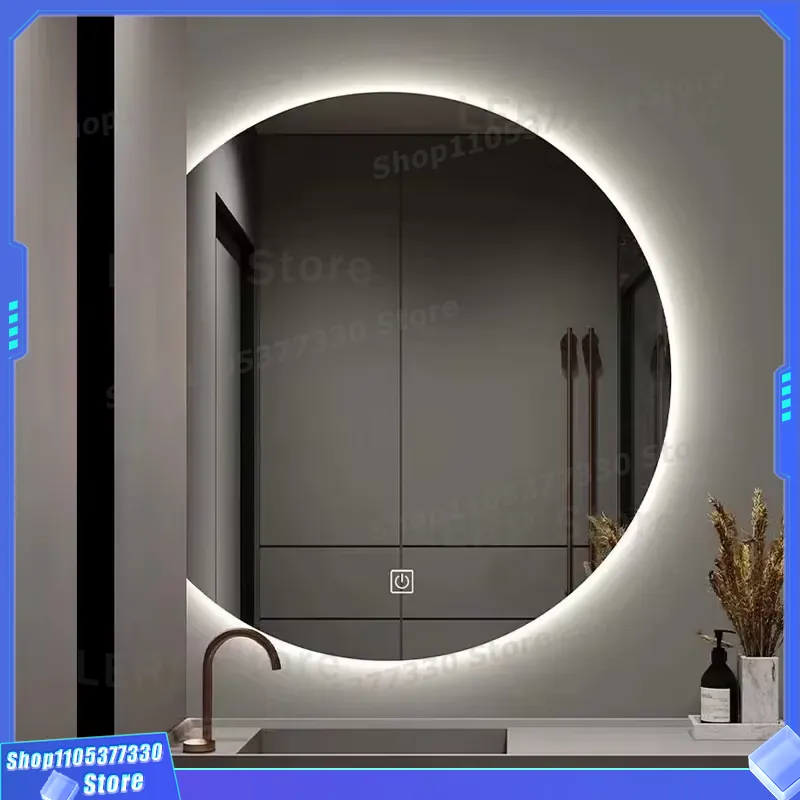현대적인 LED 벽 거울 반원형 비대칭 디자인, 욕실, - Decor Lighting Solution 리뷰 및 가격