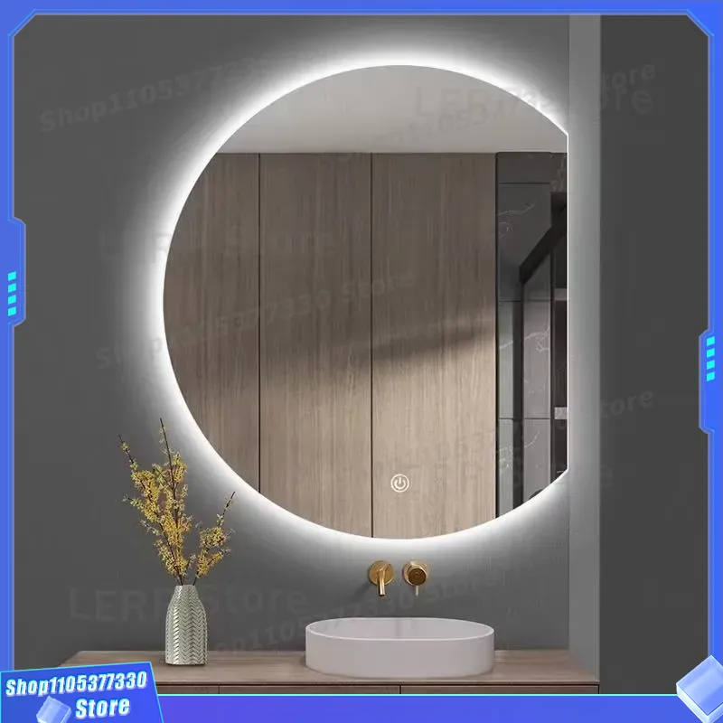 현대적인 LED 벽 거울 반원형 비대칭 디자인, 욕실, - Decor Lighting Solution 리뷰 및 가격