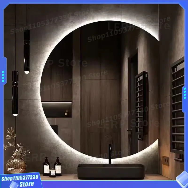 현대적인 LED 벽 거울 반원형 비대칭 디자인, 욕실, - Decor Lighting Solution 리뷰 및 가격
