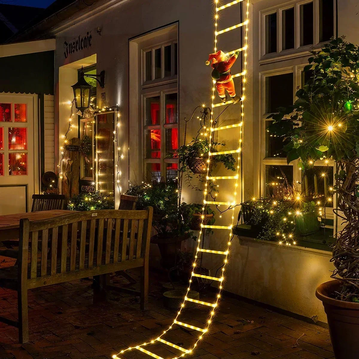 산타클로스 가정용 LED 사다리 조명, 크리스마스 장식 - Lighting Tree Decor 리뷰 및 가격