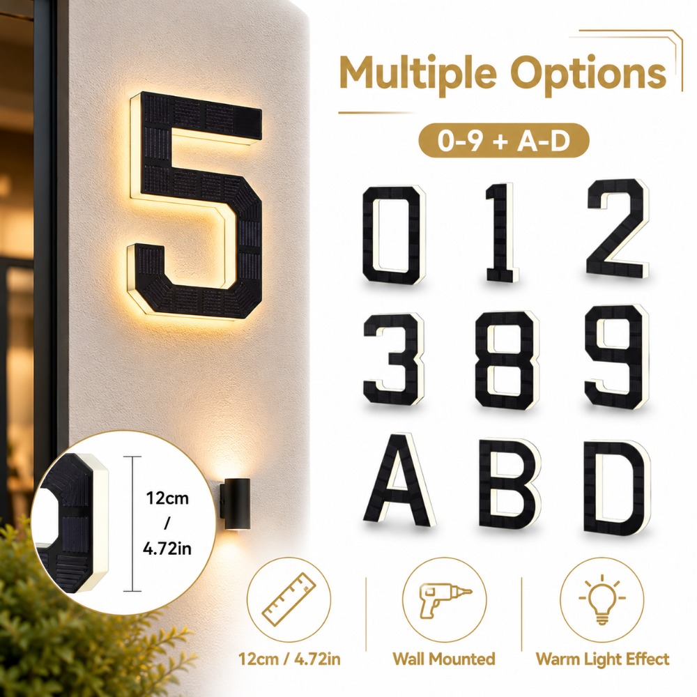 태양광 LED 집 번호 표시등 방수 라이트 센서 주소판 - Decor Lighting Address 리뷰 및 가격