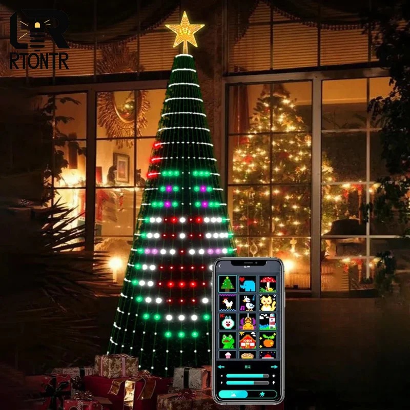 스마트 RGB 크리스마스 트리 탑퍼 조명, 블루투스 앱 - Lighting Tree Decor 리뷰 및 가격
