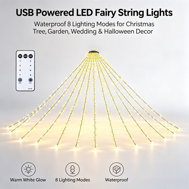 USB LED 요정 스트링 조명, 방수 크리스마스 트리 - Lighting Tree Decor 리뷰 및 가격