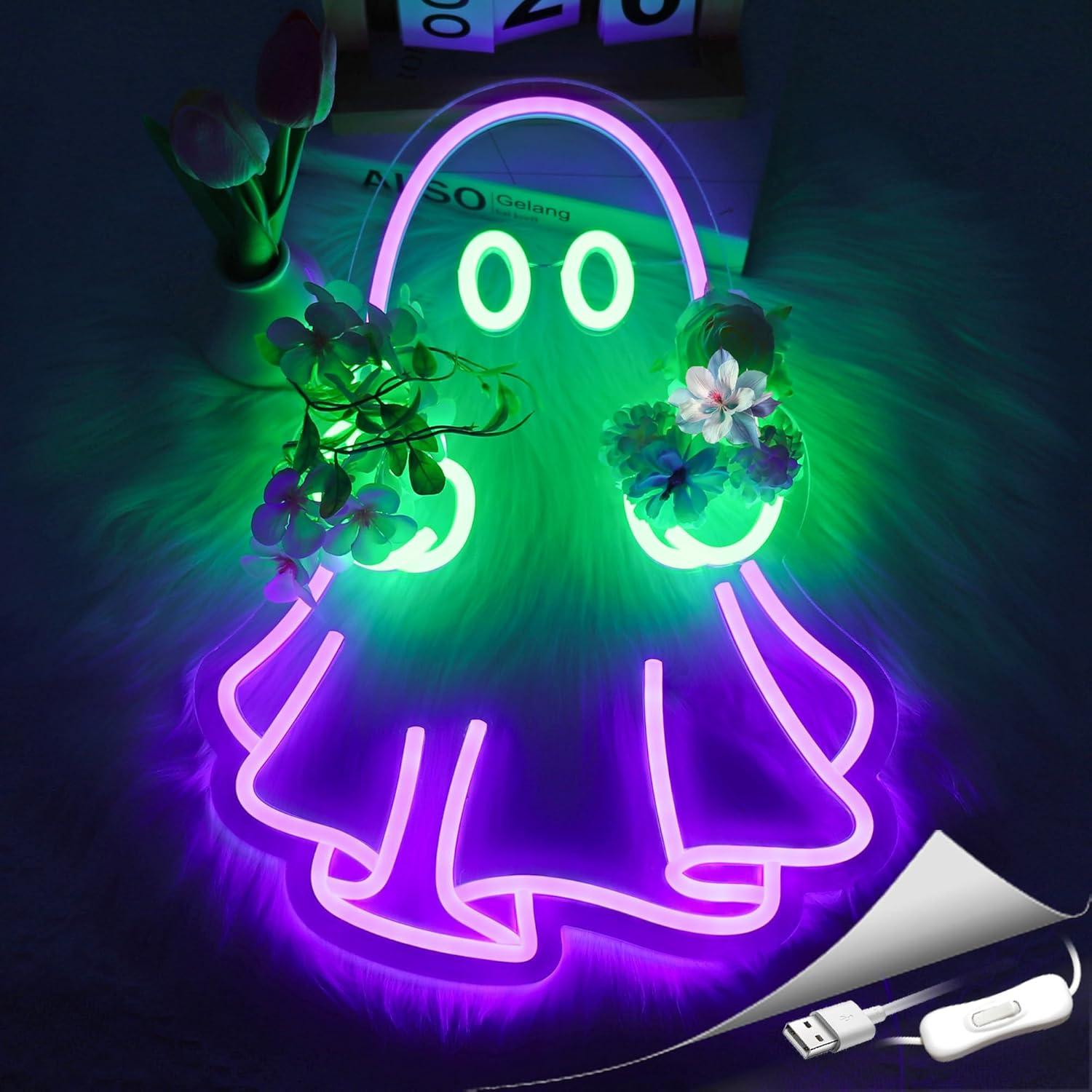 유령 네온사인 USB 전원 LED 디밍 가능 네온 조명 - Lighting Decoration For Home 리뷰 및 가격