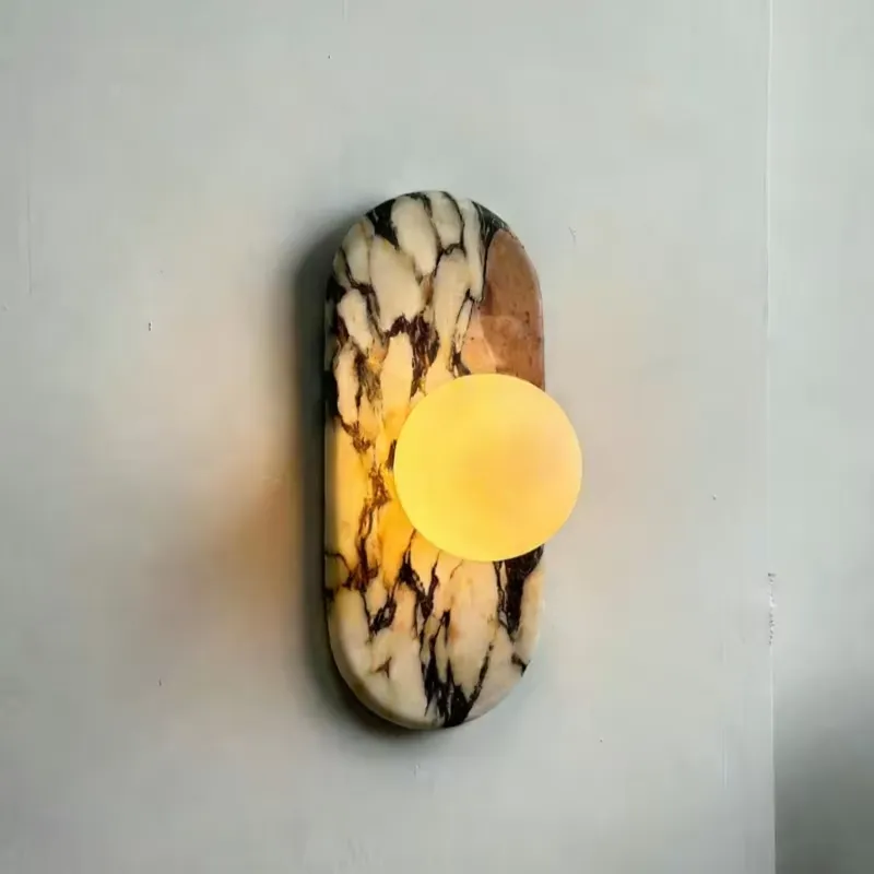 SJX 미니멀리스트 내추럴 칼라카타 비올라 대리석 벽등 - Lighting Decor Living Room 리뷰 및 가격