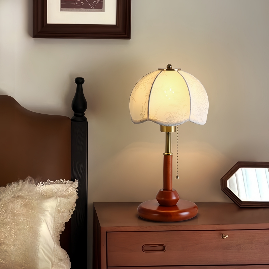 빈티지 스캘럽 돔 테이블 램프, 침실 협탁, 서재, 현 - Lighting Decoration For Home 리뷰 및 가격