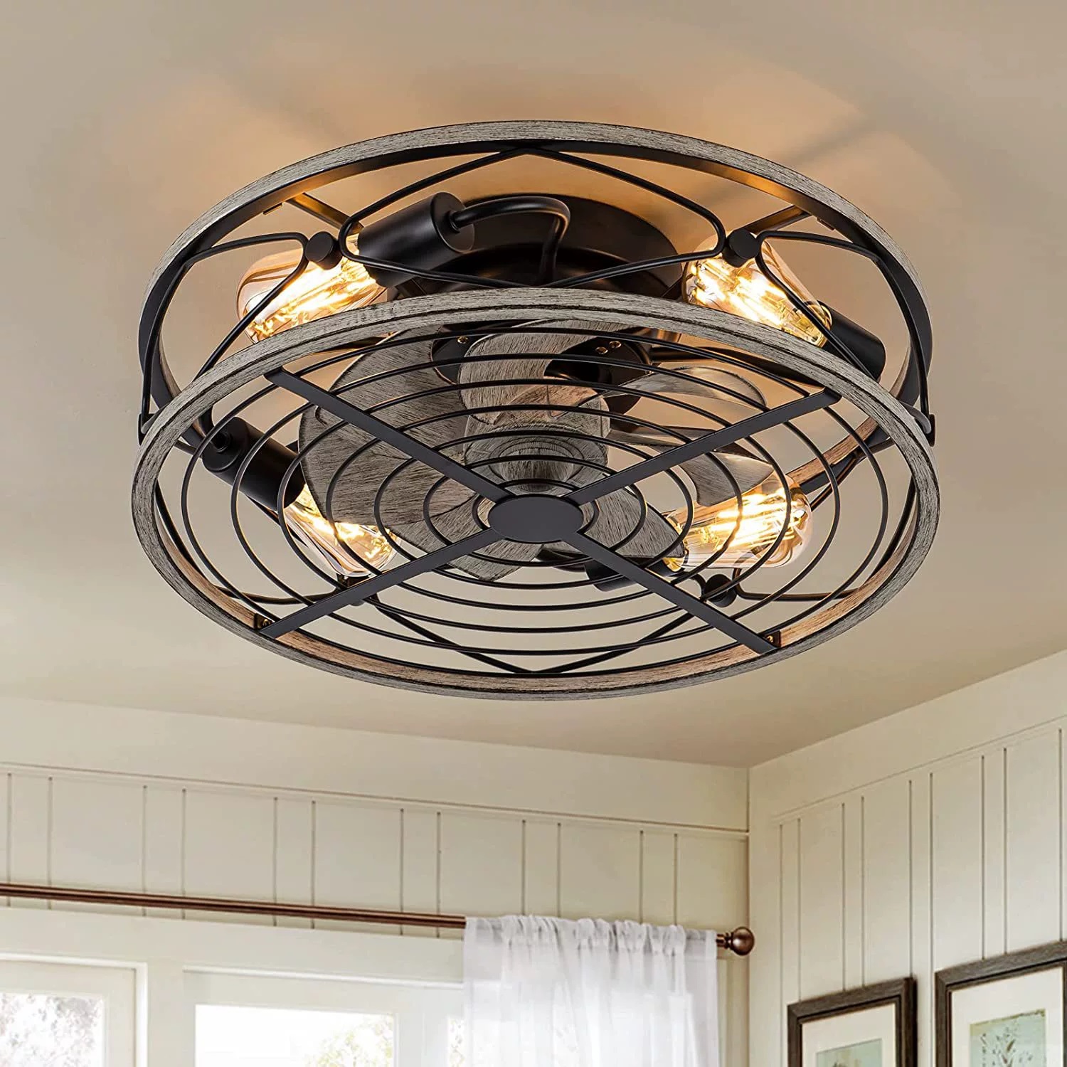 스마트 천장 팬 팬 조명 원격 제어 침실 장식 환기 램 - Decor Lighting Ceiling Fans 리뷰 및 가격