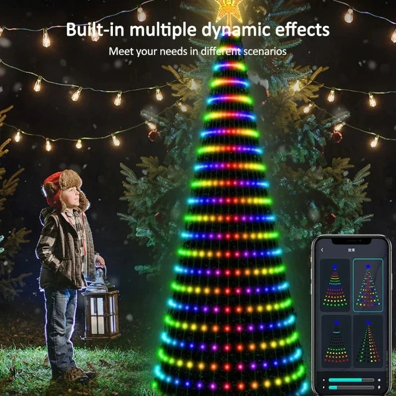 크리스마스 스타 트리 조명 RGB LED, 블루투스 앱 - Lighting Tree Decor 리뷰 및 가격