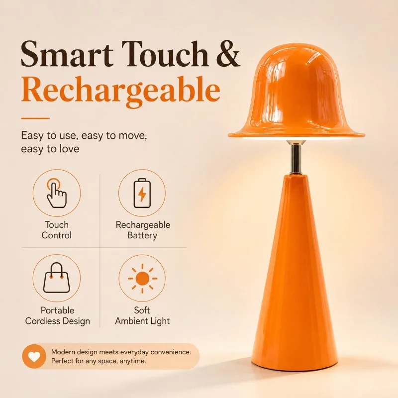 현대적인 창의적인 버섯 모양 테이블 램프 USB 충전식 - Mushroom Table Lamp 리뷰 및 가격