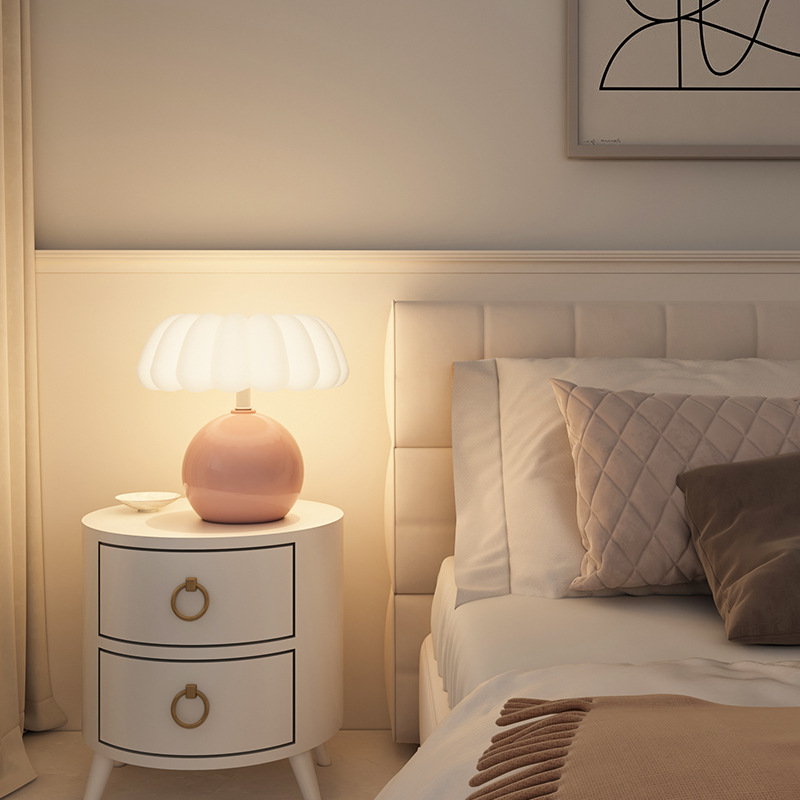 크림 스타일 침대 옆 테이블 램프 프랑스 스타일 눈 보 - Mushroom Table Lamp 리뷰 및 가격