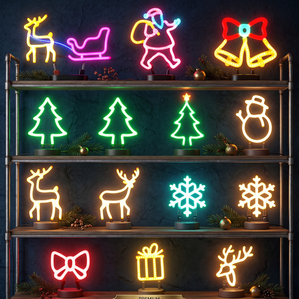 크리스마스 장식 LED 네온사인 조명 사슴 머리 LED - Lighting Tree Decor 리뷰 및 가격