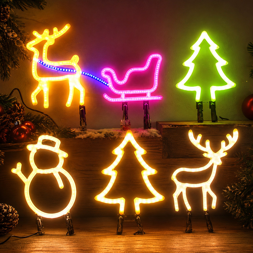 크리스마스 장식 LED 네온사인 조명 사슴 머리 LED - Lighting Tree Decor 리뷰 및 가격
