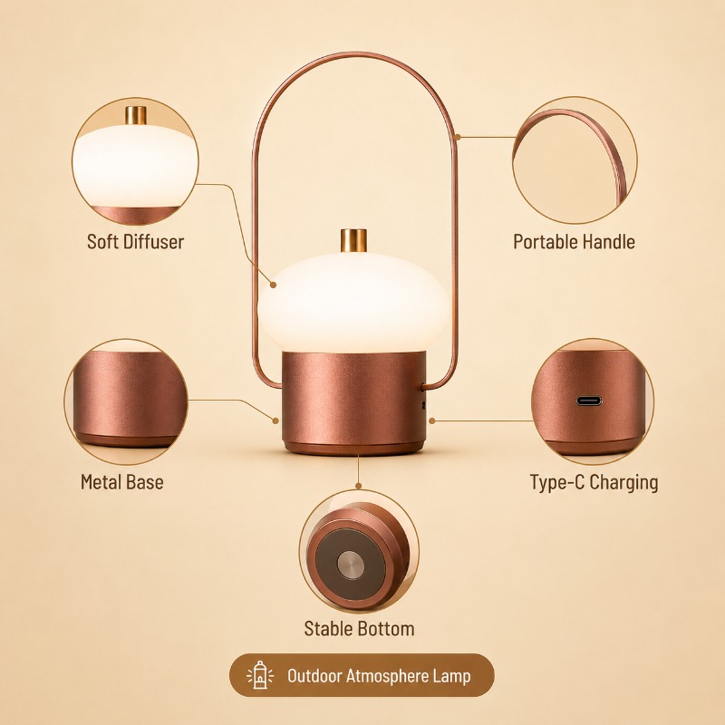 충전식 휴대용 버섯 모양 테이블 램프 야외 캠핑 LED - Mushroom Table Lamp 리뷰 및 가격