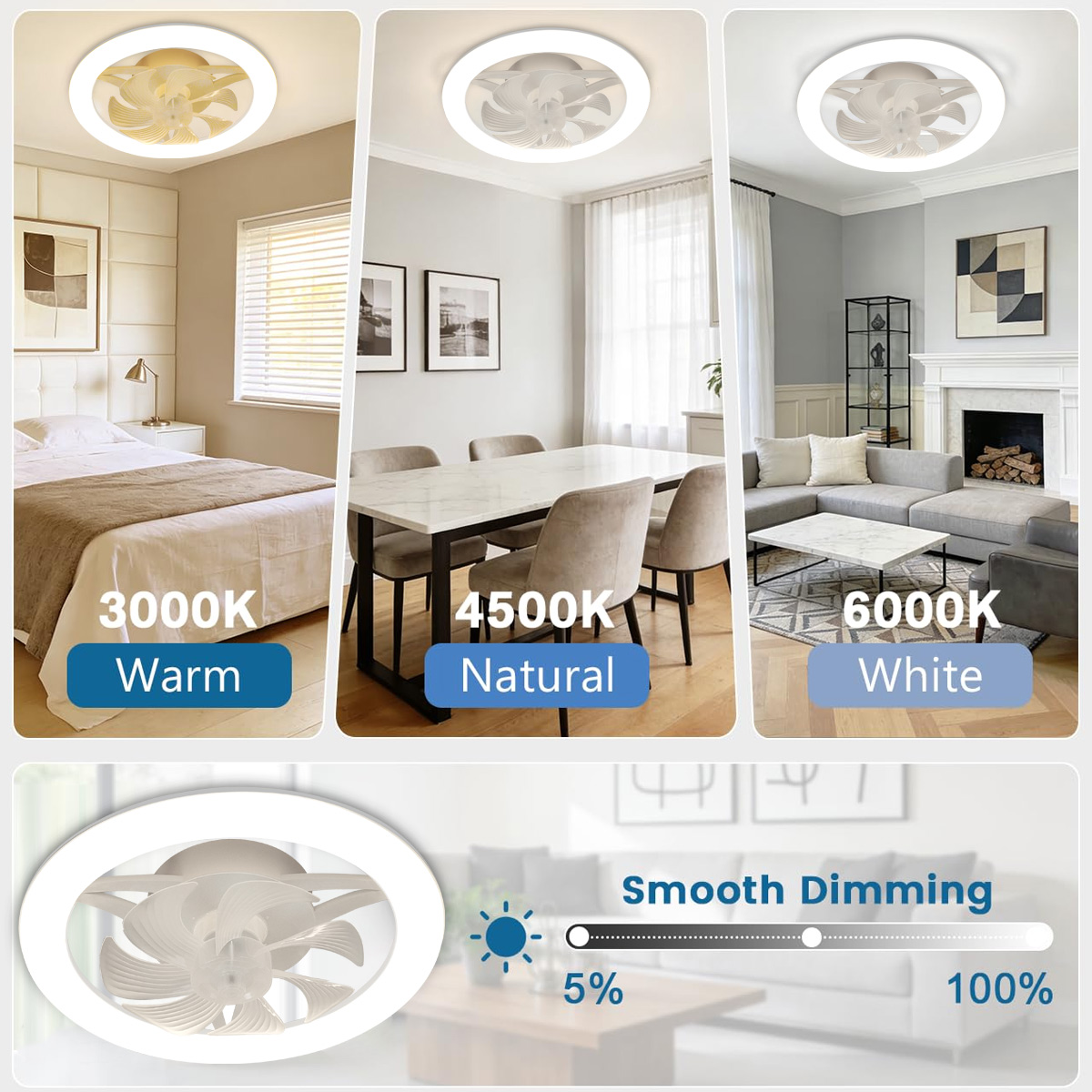 LED 모던 매립형 천장 선풍기 조명, 리모컨 디밍 기 - Decor Lighting Ceiling Fans 리뷰 및 가격