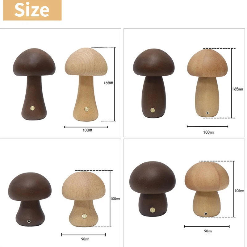귀여운 버섯 LED 밤 빛 터치 스위치 룸 장식과 나무 - Mushroom Table Lamp 리뷰 및 가격