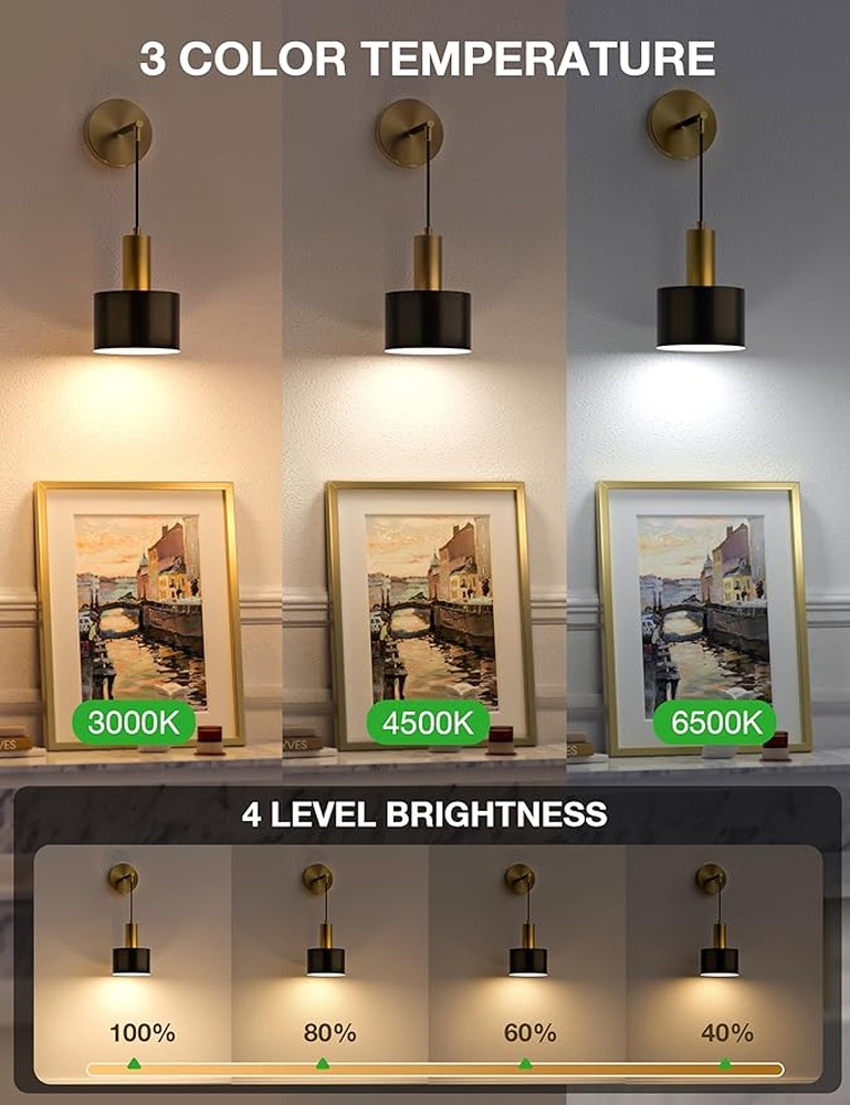 금색 벽걸이 조명 장식 세트(2개) 배터리 작동식 조명 - Decor Lighting Solution 리뷰 및 가격