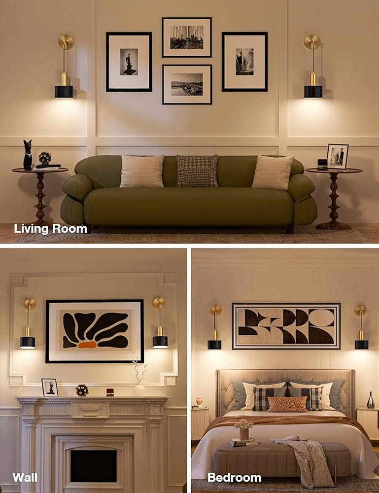 금색 벽걸이 조명 장식 세트(2개) 배터리 작동식 조명 - Decor Lighting Solution 리뷰 및 가격