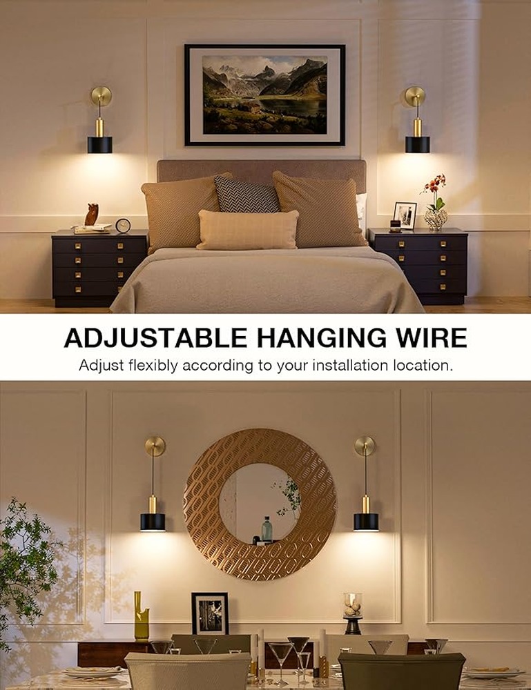 금색 벽걸이 조명 장식 세트(2개) 배터리 작동식 조명 - Decor Lighting Solution 리뷰 및 가격