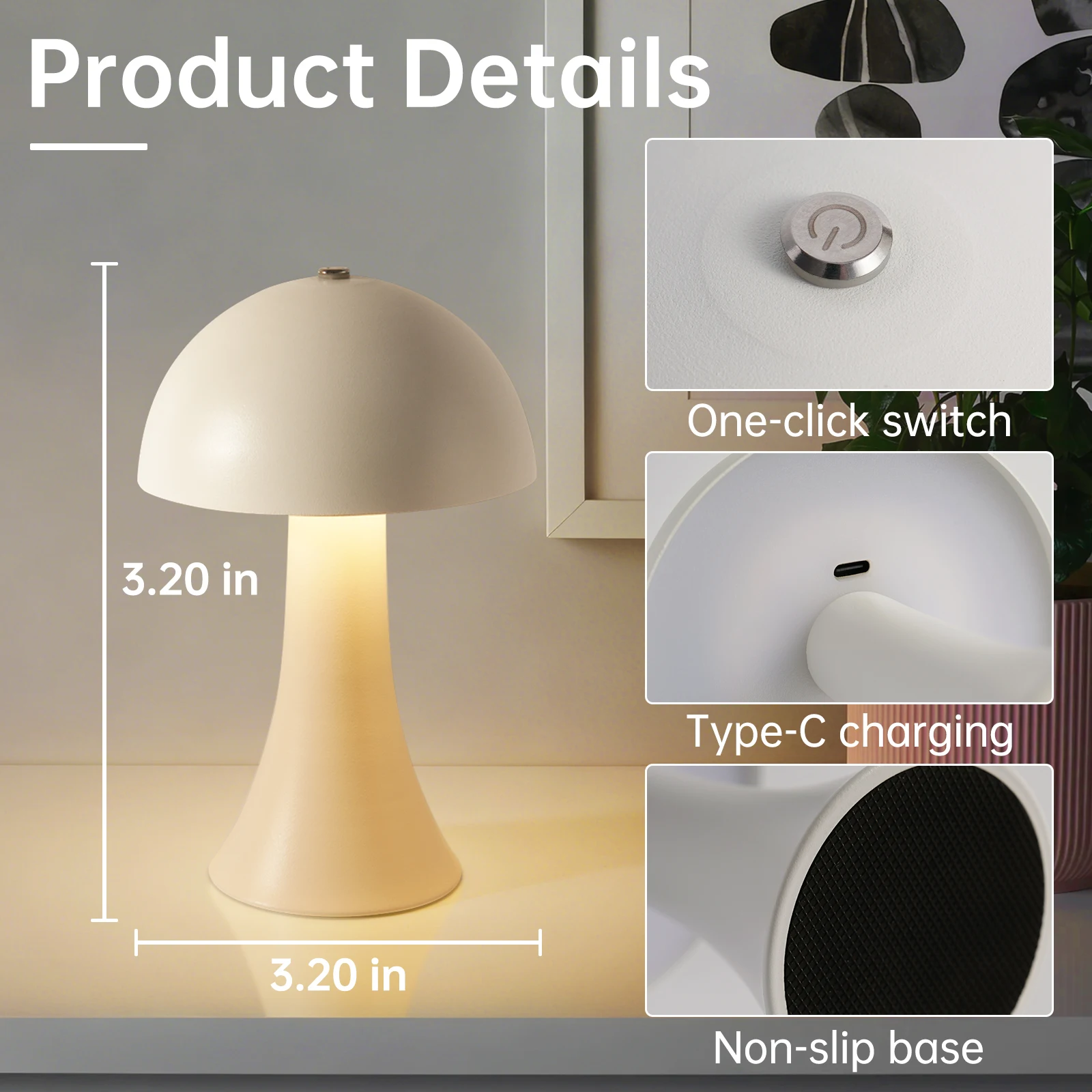 GGbingo 충전식 신형 LED 테이블 램프 레트로  - Mushroom Table Lamp 리뷰 및 가격