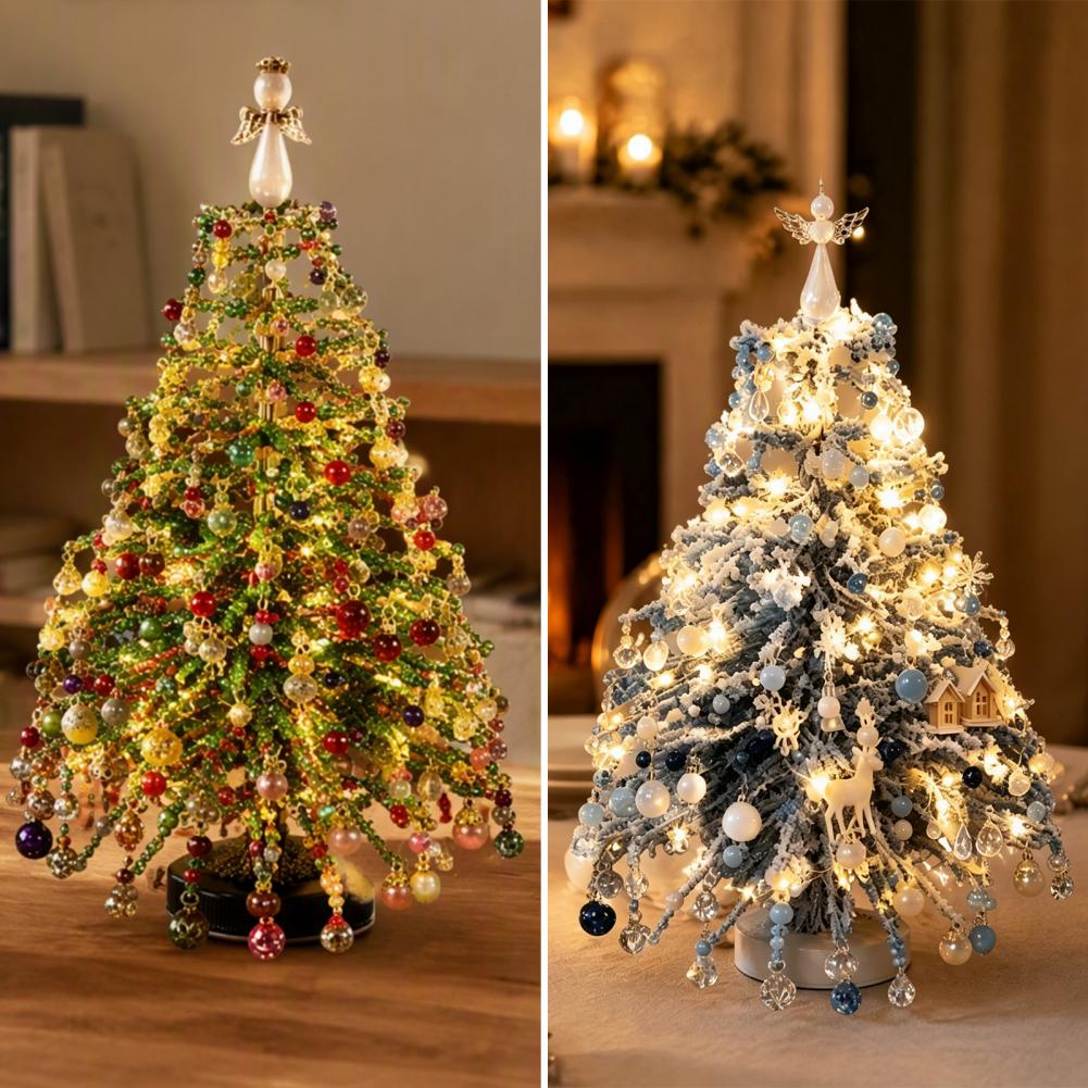 2개의 DIY 비즈 크리스마스 트리 키트(LED 조명  - Lighting Tree Decor 리뷰 및 가격