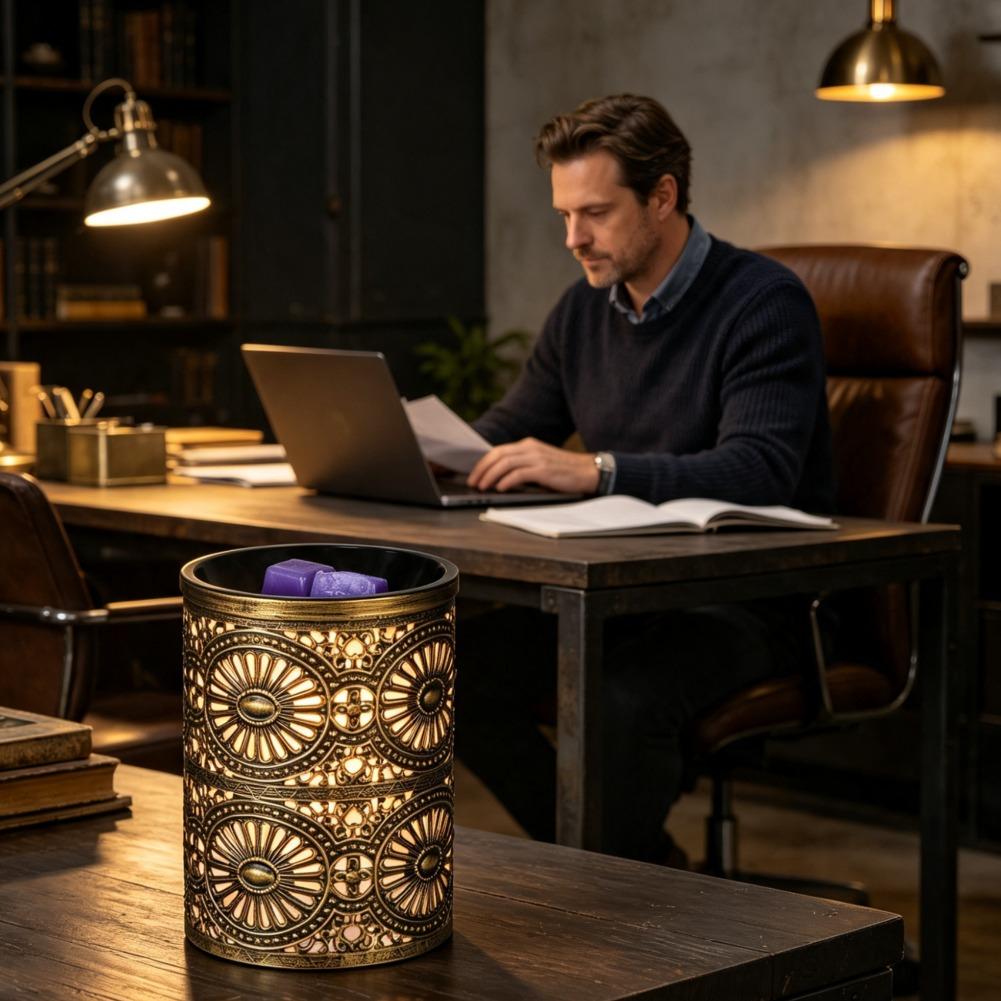새로운 향기 야간 조명 골든 기하학적 철제 캔들스틱 창 - Lighting Decoration For Home 리뷰 및 가격