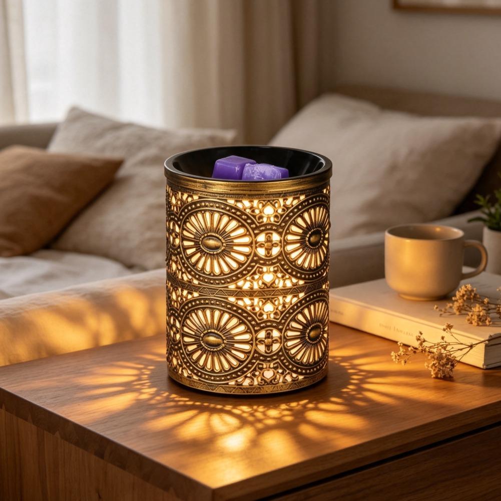 새로운 향기 야간 조명 골든 기하학적 철제 캔들스틱 창 - Lighting Decoration For Home 리뷰 및 가격
