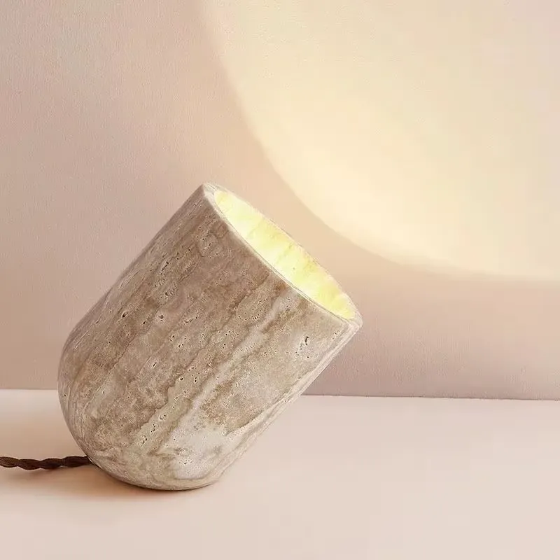 모던 침실 트래버틴 플로어 램프 천연 옐로우 케이브 스 - Lighting Decor Living Room 리뷰 및 가격