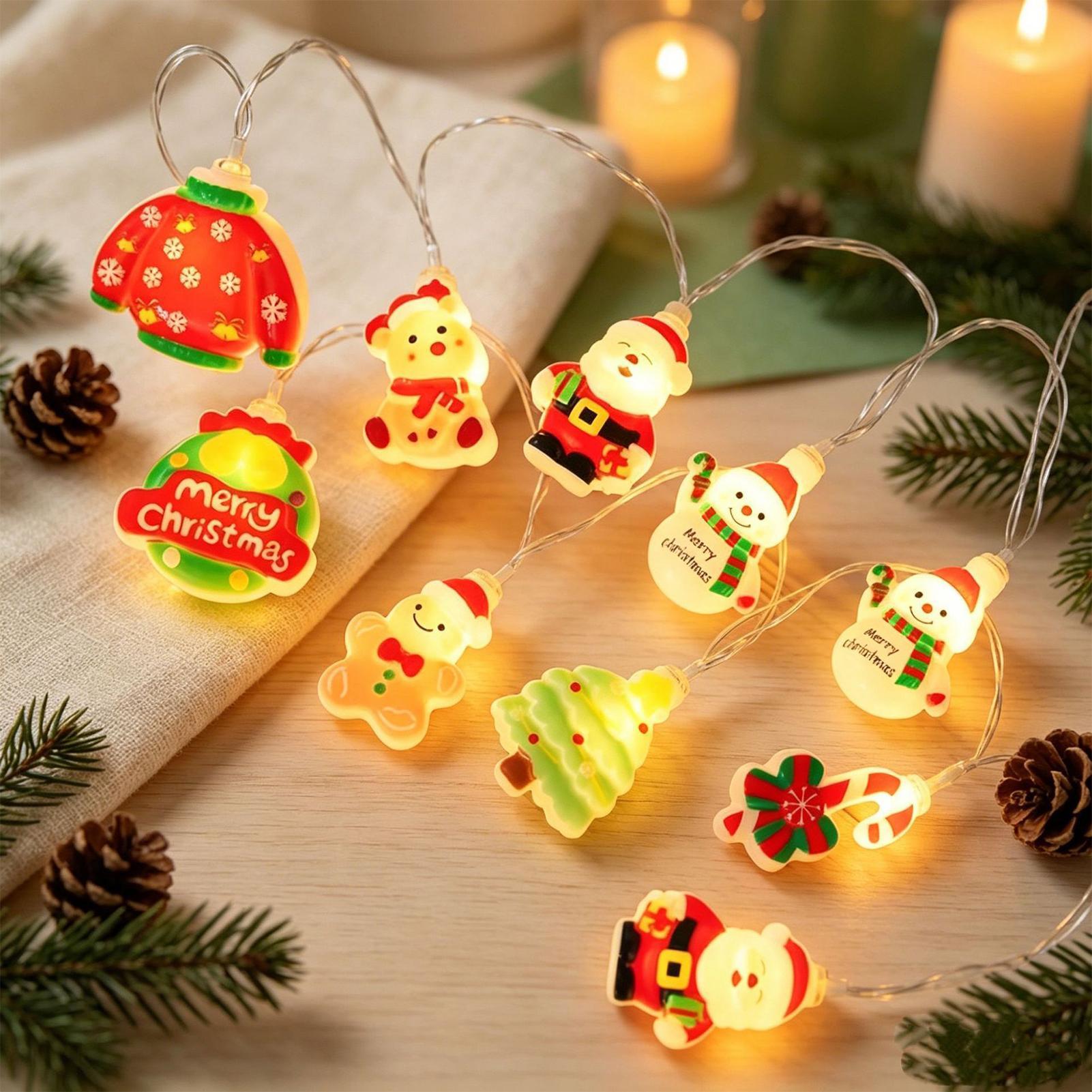 산타클로스 스트링 라이트 LED 산타 눈사람 귀여운 스 - Lighting Tree Decor 리뷰 및 가격