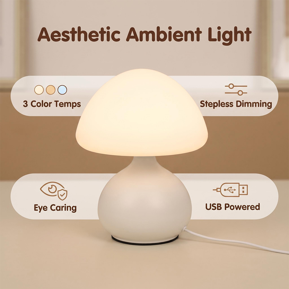 미니 버섯 모양 침대 옆 램프 터치 센서 야간 조명 부 - Mushroom Table Lamp 리뷰 및 가격