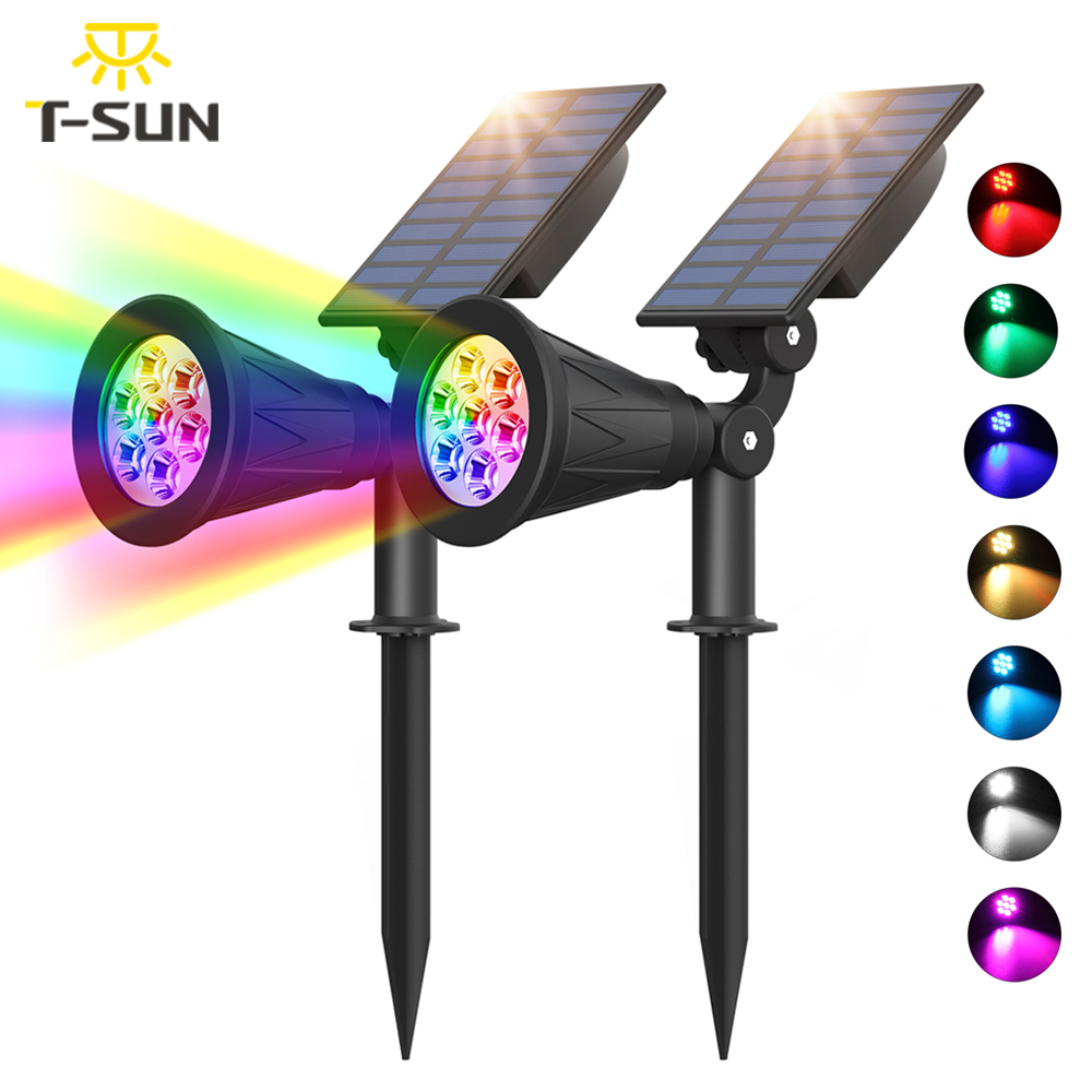 7LED 태양광 스포트라이트, 자동 색상 변경 야외 조 - Lighting Decor Sunrise 리뷰 및 가격