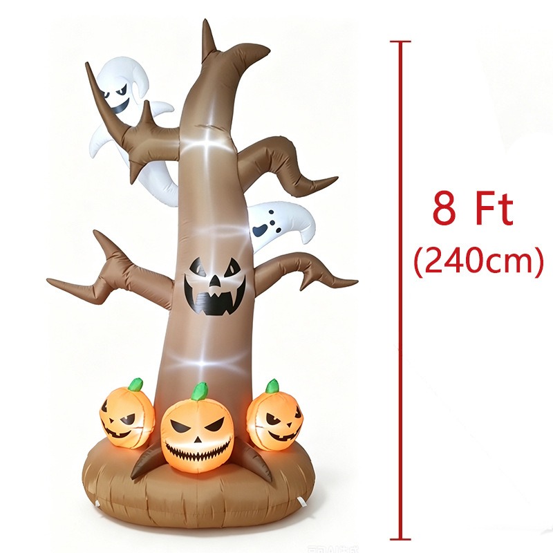 8피트 할로윈 풍선 장식 LED 조명 호박 유령 마른  - Lighting Tree Decor 리뷰 및 가격